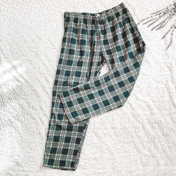 BYU Pajama Set- green plaid pant, grey byu long sleeve sweatshirt crew neck - Picture 2 of 5